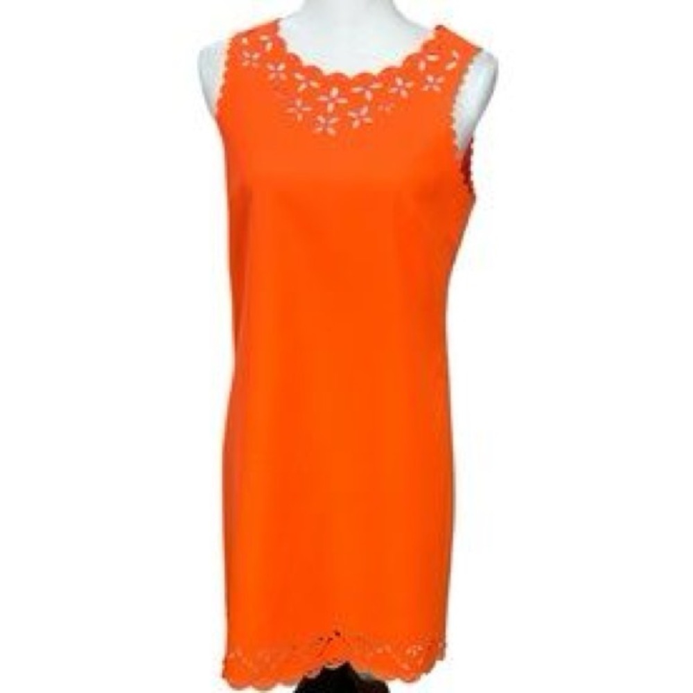 J crew like new bright orange classy midi dress